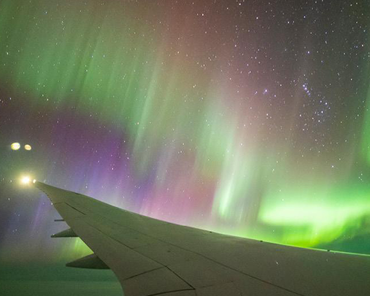 Southern Lights by Flight - image credit: Brad Phipps.
